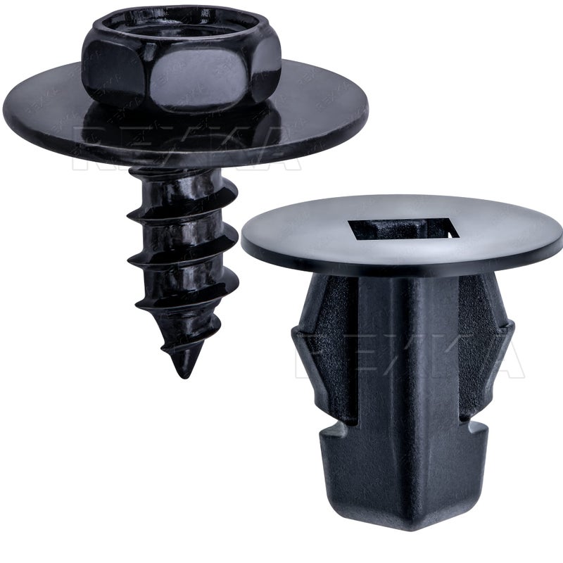 Rexka 15 Sets Fender Liner Screw & Screw Grommet Kit for Toyota Lexus Sequoia Sienna Tacoma Tundra Camry Corolla Mirai Prius 90189-06236 90159-60496 - Image 1